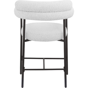 Meridian Blake Cream Boucle Fabric Counter Stool