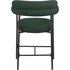 Meridian Blake Green Boucle Fabric Counter Stool