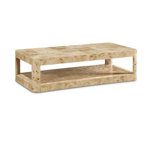 Meridian Reeves Natural Burl Wood Coffee Table