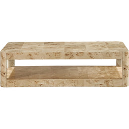 Meridian Reeves Natural Burl Wood Coffee Table