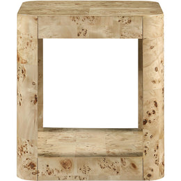 Meridian Reeves Natural Burl Wood End Table