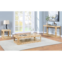 Meridian Reeves Natural Burl Wood Console Table
