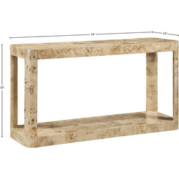 Meridian Reeves Natural Burl Wood Console Table