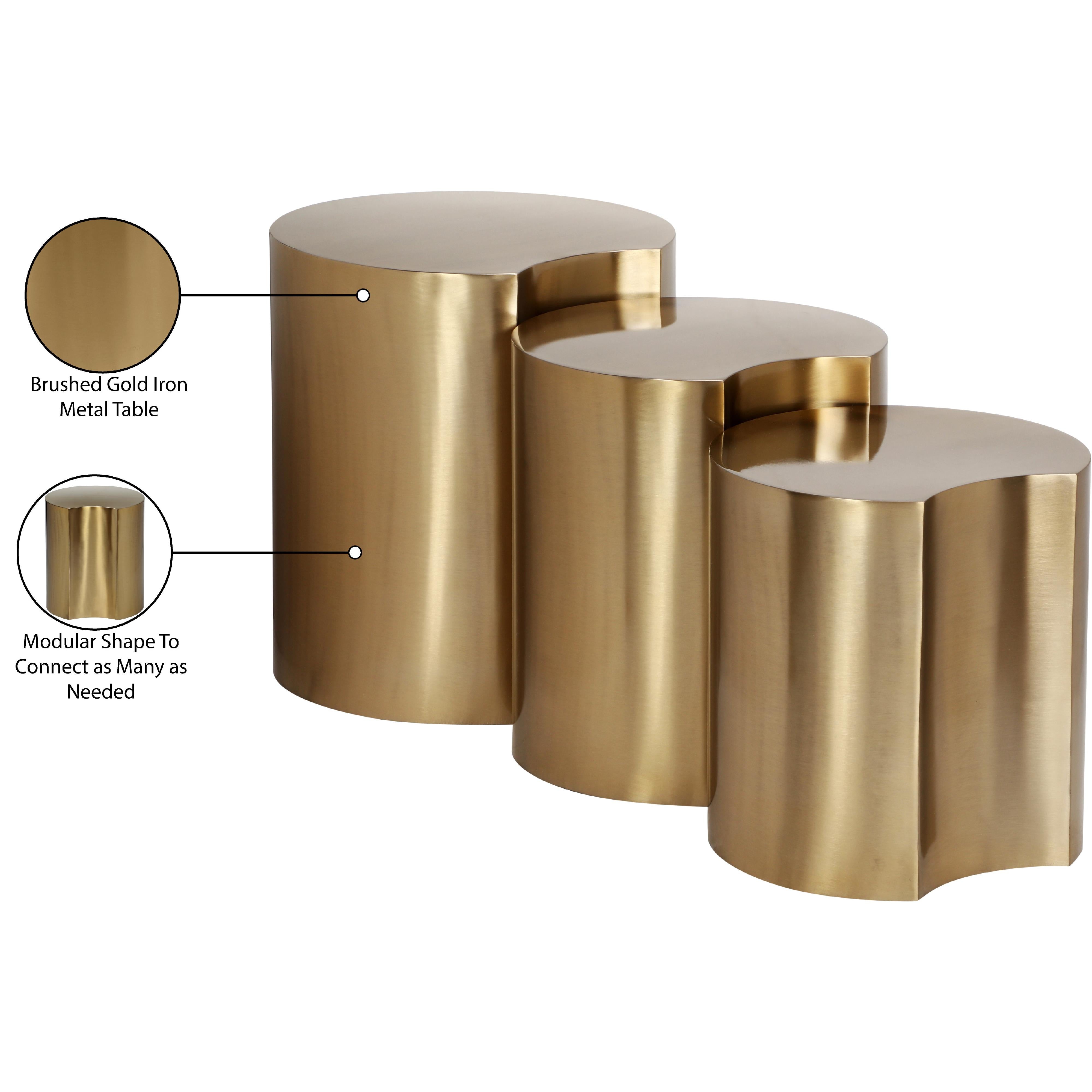 Meridian Dimple Gold End Table