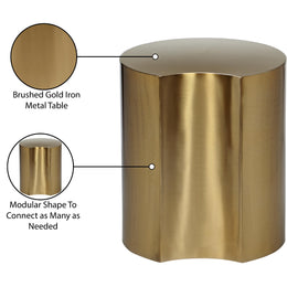 Meridian Dimple Gold End Table