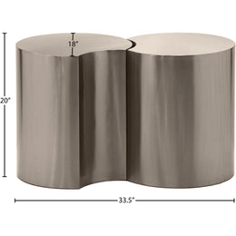 Meridian Dimple Silver End Table