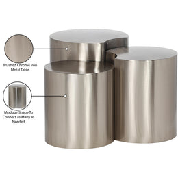 Meridian Dimple Silver End Table
