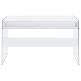 Dobrev 48-inch 2-drawer Writing Desk White High Gloss