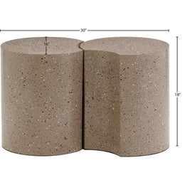 Meridian Dimple Taupe End Table