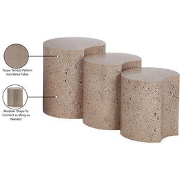 Meridian Dimple Taupe End Table