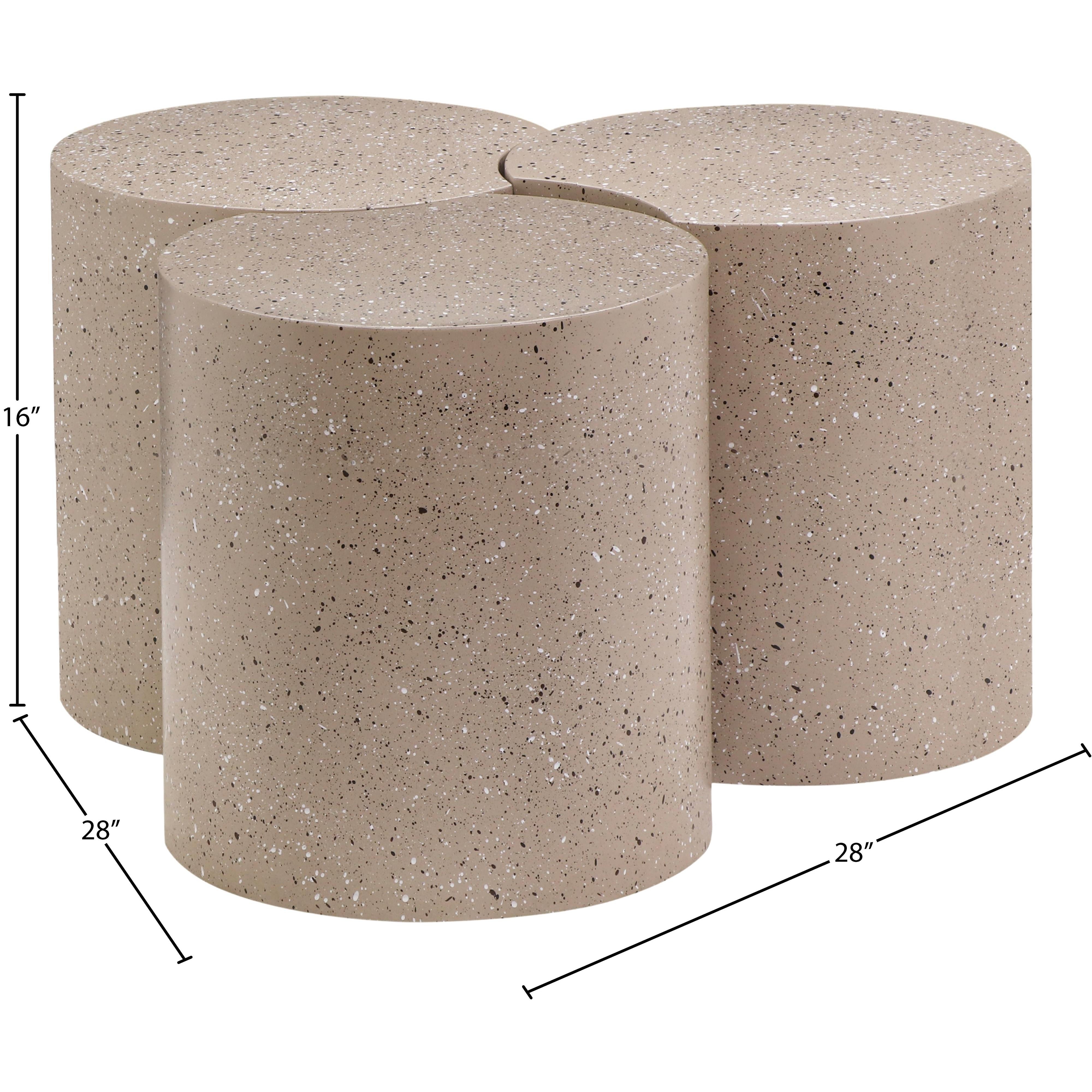 Meridian Dimple Taupe Coffee Table