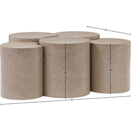 Meridian Dimple Taupe Coffee Table
