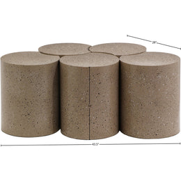 Meridian Dimple Taupe Coffee Table