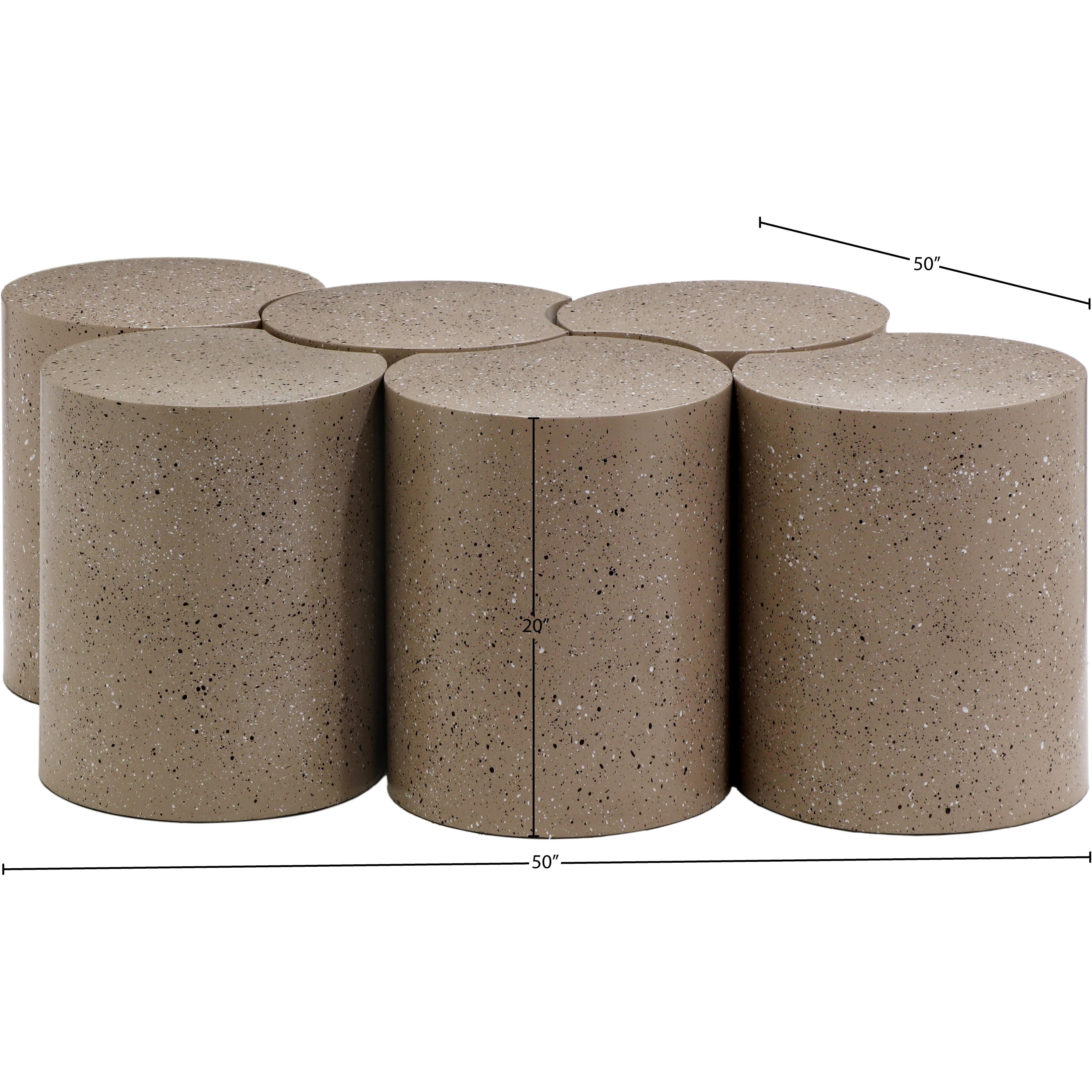 Meridian Dimple Taupe Coffee Table