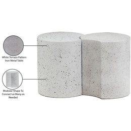 Meridian Dimple White End Table