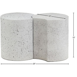 Meridian Dimple White End Table