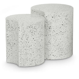 Meridian Dimple White End Table