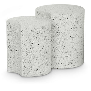 Meridian Dimple White End Table