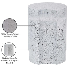 Meridian Dimple White End Table