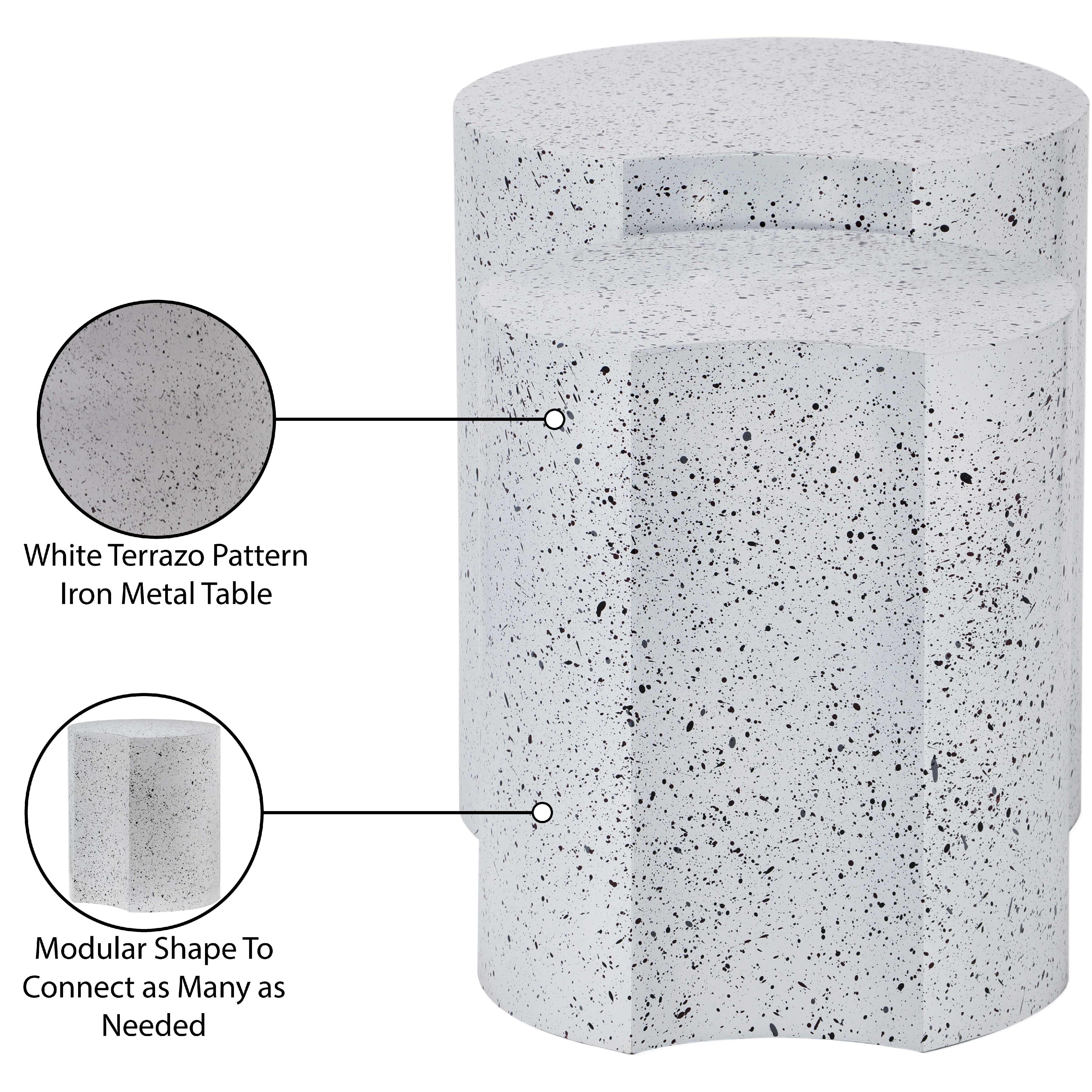Meridian Dimple White End Table