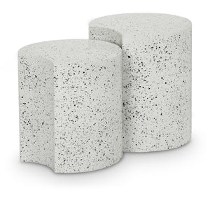 Meridian Dimple White End Table