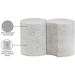 Meridian Dimple White End Table