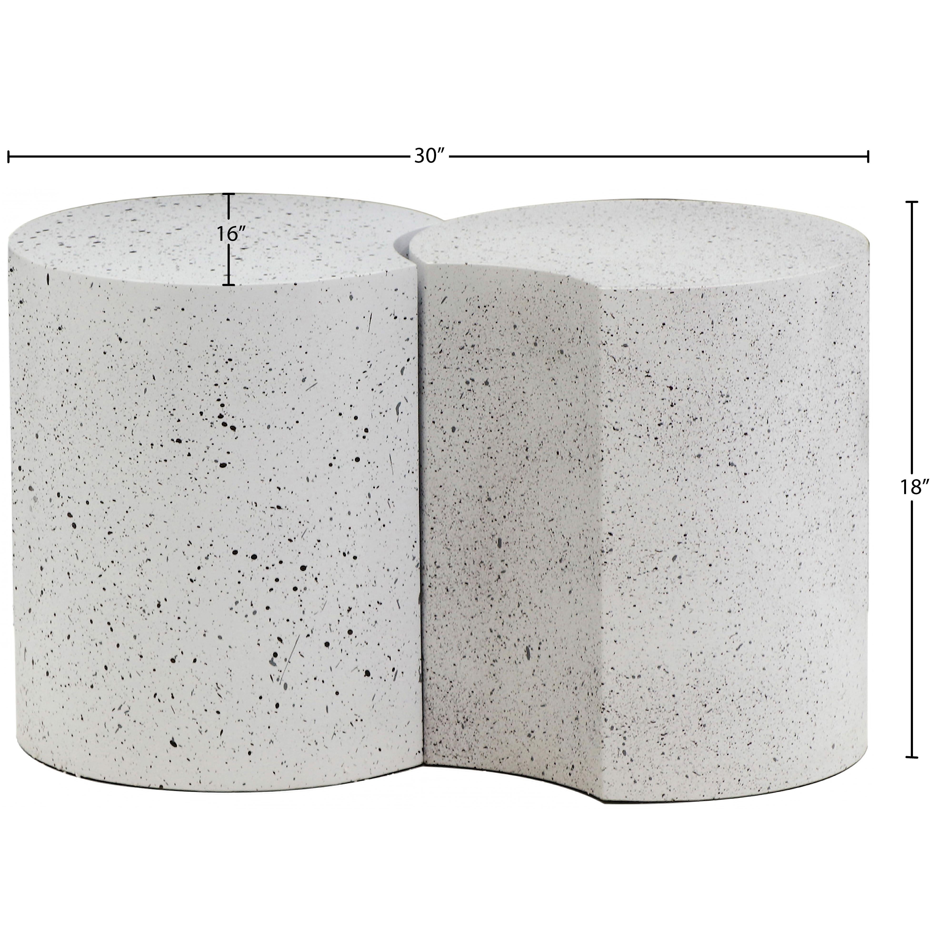 Meridian Dimple White End Table