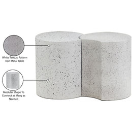 Meridian Dimple White End Table