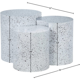 Meridian Dimple White End Table