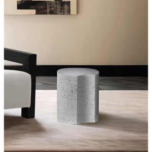Meridian Dimple White End Table