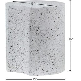 Meridian Dimple White End Table