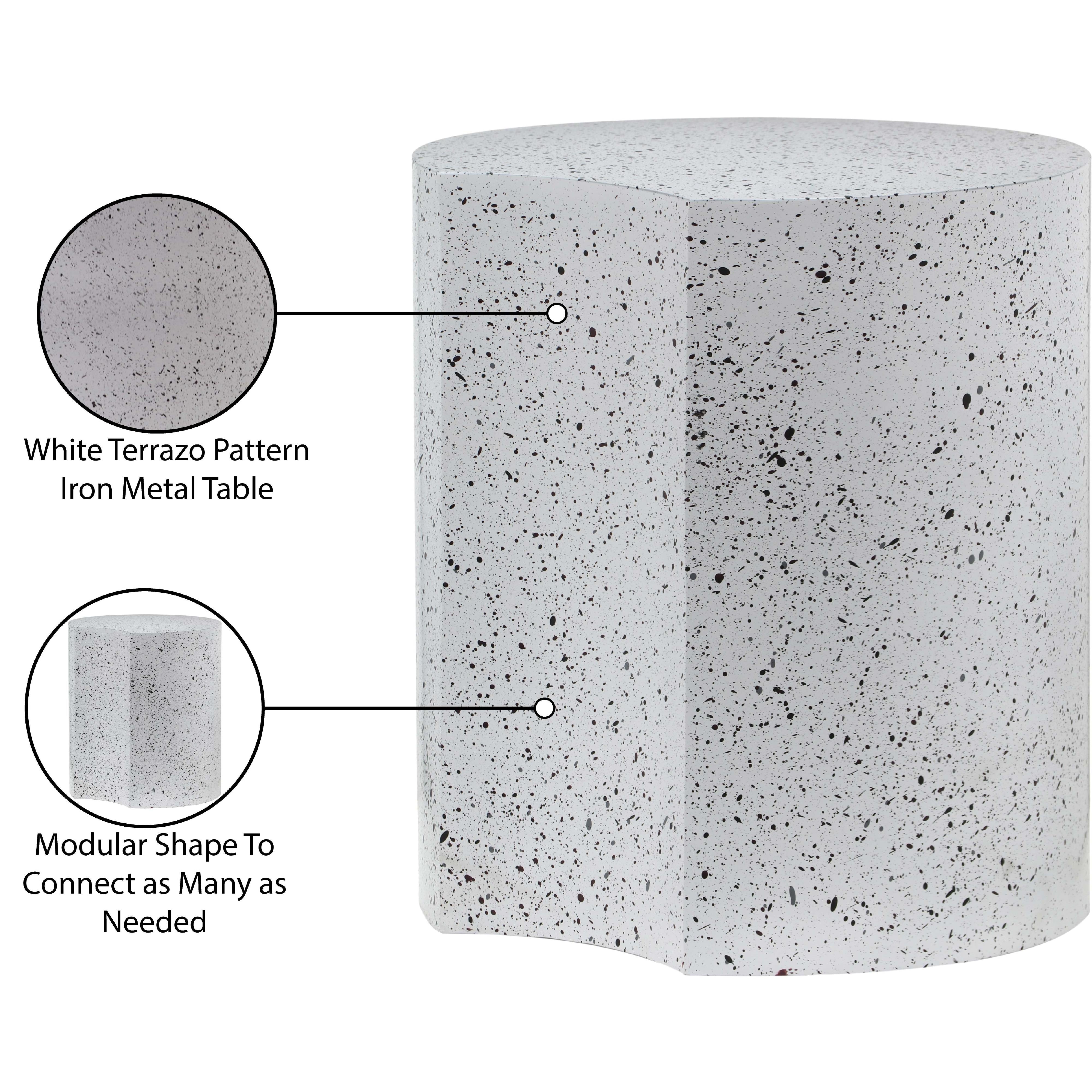 Meridian Dimple White End Table