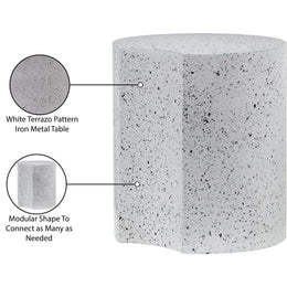 Meridian Dimple White End Table
