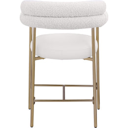 Meridian Blake Cream Boucle Fabric / Vegan Leather Counter Stool