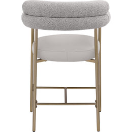 Meridian Blake Taupe Boucle Fabric / Vegan Leather Counter Stool