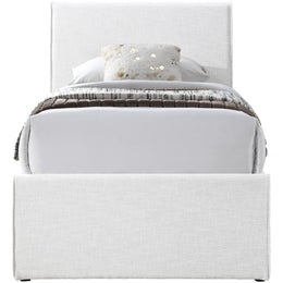 Meridian Myles Cream Linen Textured Fabric Twin Trundle Bed