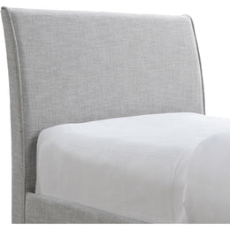 Meridian Myles Grey Linen Textured Fabric Twin Trundle Bed