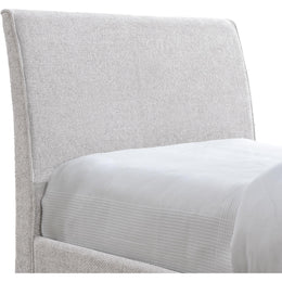Meridian Myles Cream Chenille Fabric Twin Trundle Bed