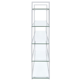 Elmer 63-inch 5-shelf Bookshelf Clear and Chrome