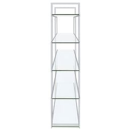 Elmer 63-inch 5-shelf Bookshelf Clear and Chrome