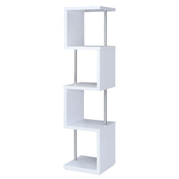 Baxter 67-inch 4-shelf Bookshelf Black and Chrome