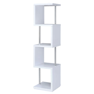Baxter 67-inch 4-shelf Bookshelf Black and Chrome