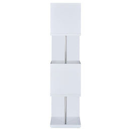 Baxter 67-inch 4-shelf Bookshelf Black and Chrome