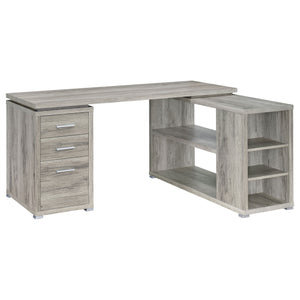 Yvette 60-inch 3-drawer L-Shape Computer Desk Cappuccino
