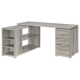 Yvette 60-inch 3-drawer L-Shape Computer Desk Cappuccino