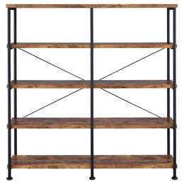 Analiese 63-inch 4-shelf Double Bookshelf Grey Driftwood