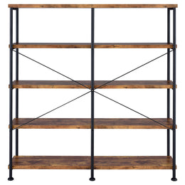 Analiese 63-inch 4-shelf Double Bookshelf Grey Driftwood