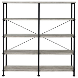 Analiese 63-inch 4-shelf Double Bookshelf Grey Driftwood