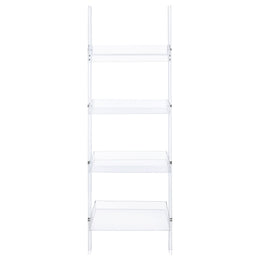 Amaturo 72-inch 4-shelf Acrylic Ladder Bookshelf Clear