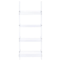 Amaturo 72-inch 4-shelf Acrylic Ladder Bookshelf Clear